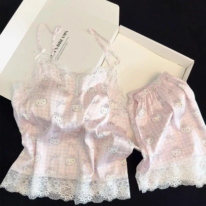 Sanrios Kawaii Pajamas Hello Kittys Summer Suspenders Shorts Girls Sweet Casual Loose Comfortable Home Clothes High End Gifts
Sanrios Kawaii Pajamas Hello Kittys Summer Suspenders Shorts Girls Sweet Casual Loose Comfortable Home Clothes High End Gifts