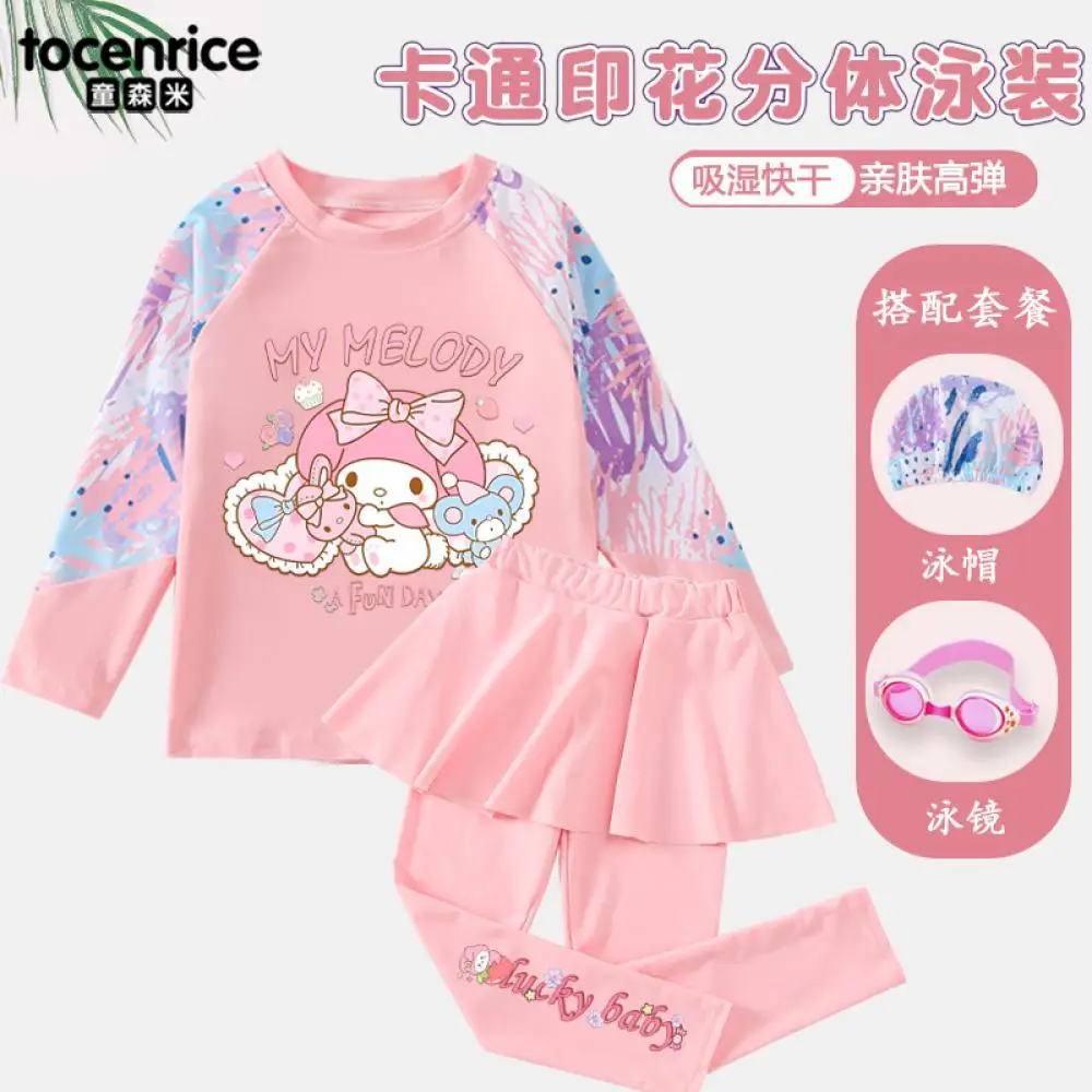 My Melody Children's Sunscreen Swimwear Sanrios Anime Long Sleeve Split Set Professional Quick-Drying Girls Swimsuit Beachwear
My Melody Children's Sunscreen Swimwear Sanrios Anime Long Sleeve Split Set Professional Quick-Drying Girls Swimsuit Beachwear