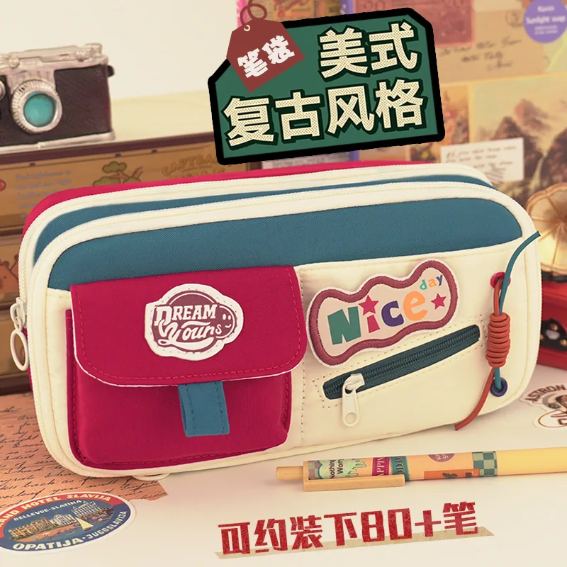 Pencil Cases Large Capacity Pencil Pouch Retro Color Collision Handheld Pen Bag for Office School Teen Boy Girl Women Men Adult
Pencil Cases Large Capacity Pencil Pouch Retro Color Collision Handheld Pen Bag for Office School Teen Boy Girl Women Men Adult