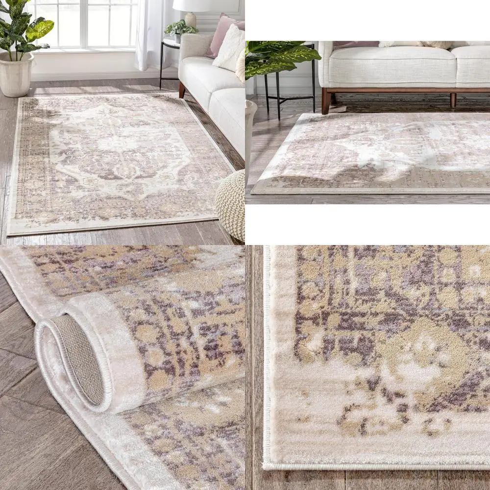 Tribal Lavender Medallion 8x11 Area Rug, Purple Beige Modern Distressed Plush Soft
Tribal Lavender Medallion 8x11 Area Rug, Purple Beige Modern Distressed Plush Soft