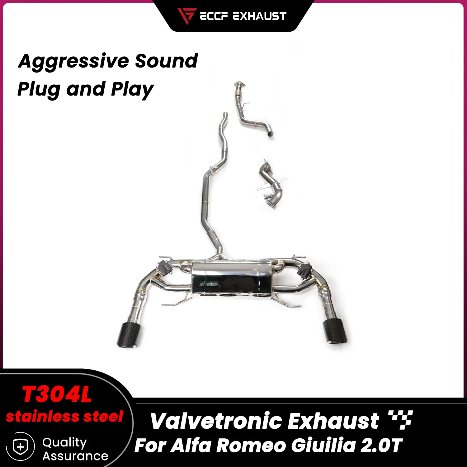 Aggressive Sound Valved Stainless steel Exhaust With Downpipe for Alfa Romeo Giuilia 2.0T Performance Upgrade Easy Installation
Aggressive Sound Valved Stainless steel Exhaust With Downpipe for Alfa Romeo Giuilia 2.0T Performance Upgrade Easy Installation
