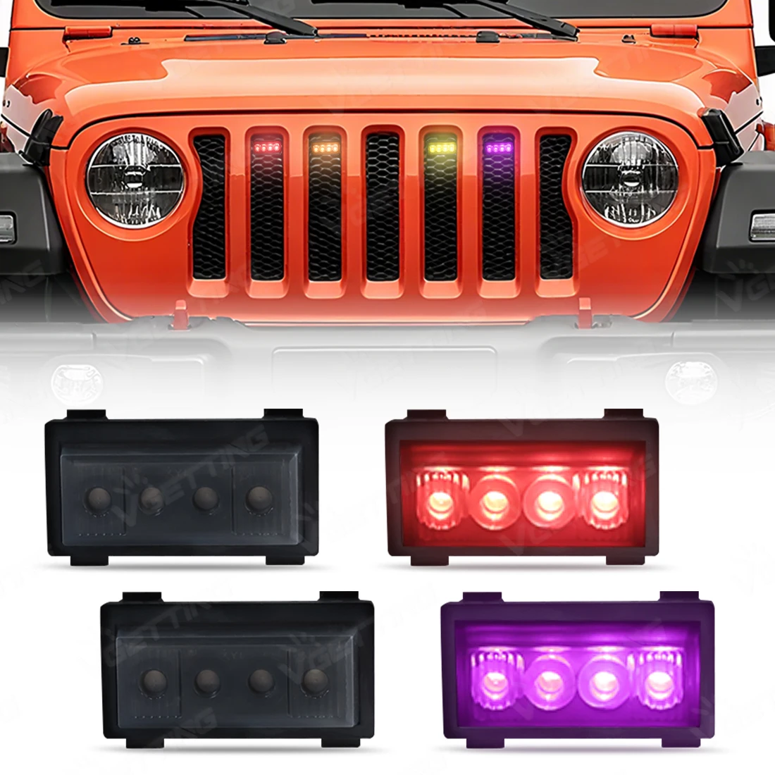 Решетка радиатора RGB для Jeep Wrangler JL 2018 2019 2020 2021 2023, многоцветная светодиодная сигнальная лампа, дневные ходовые огни, решетка
Решетка радиатора RGB для Jeep Wrangler JL 2018 2019 2020 2021 2023, многоцветная светодиодная сигнальная лампа, дневные ходовые огни, решетка