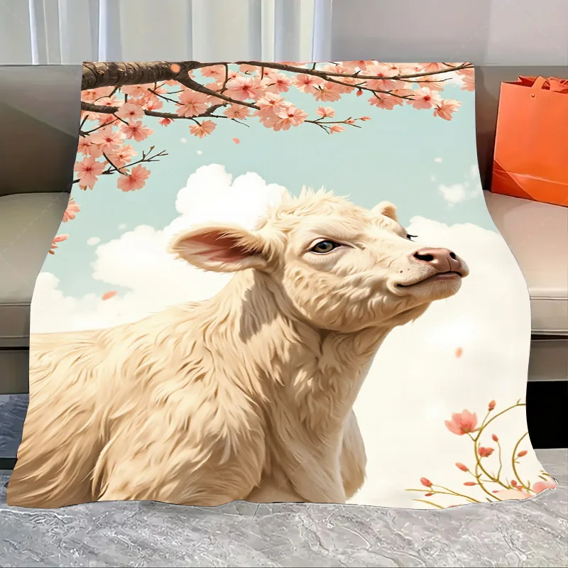1pc Flannel Blanket Charming Cow Under Cherry Blossoms Soft Cozy Blanket for Home Decor
1pc Flannel Blanket Charming Cow Under Cherry Blossoms Soft Cozy Blanket for Home Decor