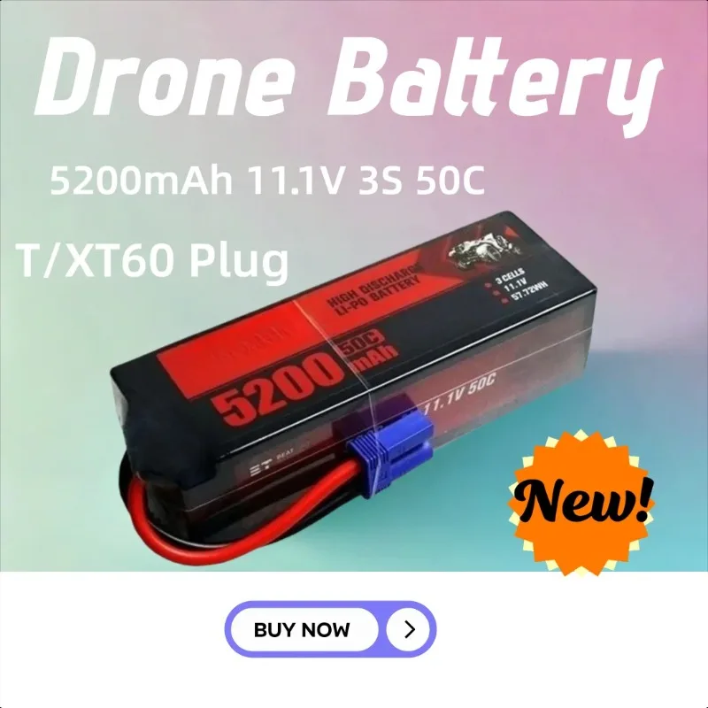 5200mAh 11.1V 3S 50C T/XT60 LiPo Battery For RC Quadcopter Helicopter FPV Racing Drone Rechargeable Battery
5200mAh 11.1V 3S 50C T/XT60 LiPo Battery For RC Quadcopter Helicopter FPV Racing Drone Rechargeable Battery