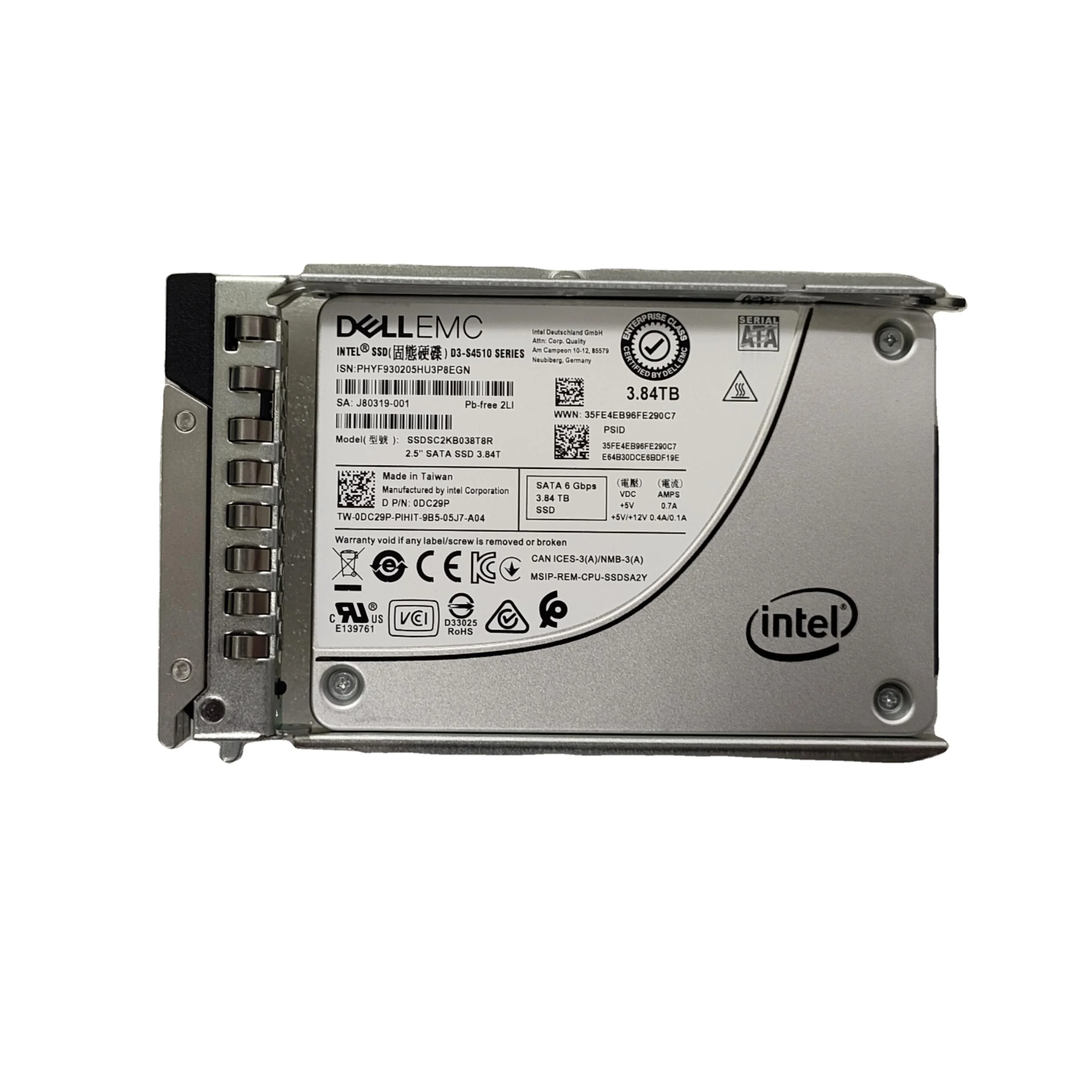 Hot Selling Hard Disk 0DC29P SSDSC2KB038T8R 3.84TB SATA 6G 2.5 SSD D3-S4510
Hot Selling Hard Disk 0DC29P SSDSC2KB038T8R 3.84TB SATA 6G 2.5 SSD D3-S4510