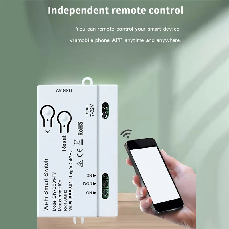 Умный переключатель пластиковый Tuya Wi-Fi DIY таймер + пульт дистанционного управления 1CH 7-32 В USB 5 В 2,4G Wi-Fi Smartlife модуль домашней автоматизации для Alexa IFTT
Умный переключатель пластиковый Tuya Wi-Fi DIY таймер + пульт дистанционного управления 1CH 7-32 В USB 5 В 2,4G Wi-Fi Smartlife модуль домашней автоматизации для Alexa IFTT