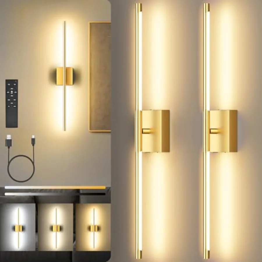 Battery Operated Wall Sconces Set of Two 10000mAh Rechargeable Wall Lights with Remote Control 360° Rotate Dimmable LED Cordles
Battery Operated Wall Sconces Set of Two 10000mAh Rechargeable Wall Lights with Remote Control 360° Rotate Dimmable LED Cordles