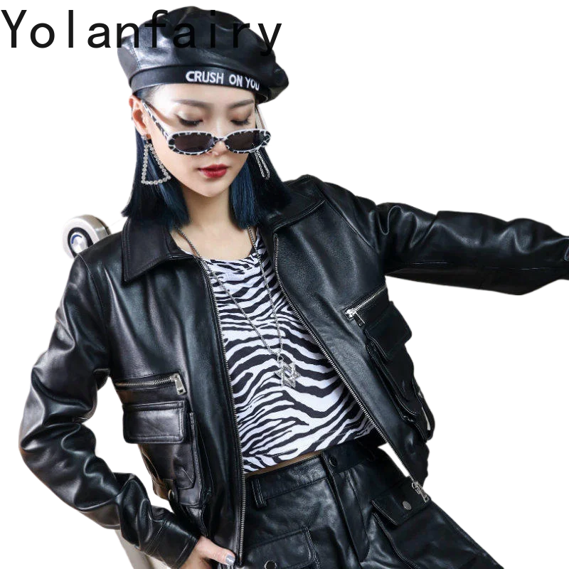 YOLANFAIRY 2026 Autumn Real Sheepskin Coat Korean Style Long Sleeve Short Genuine Leather Jacket Women Black Jackets Outerwear
YOLANFAIRY 2026 Autumn Real Sheepskin Coat Korean Style Long Sleeve Short Genuine Leather Jacket Women Black Jackets Outerwear