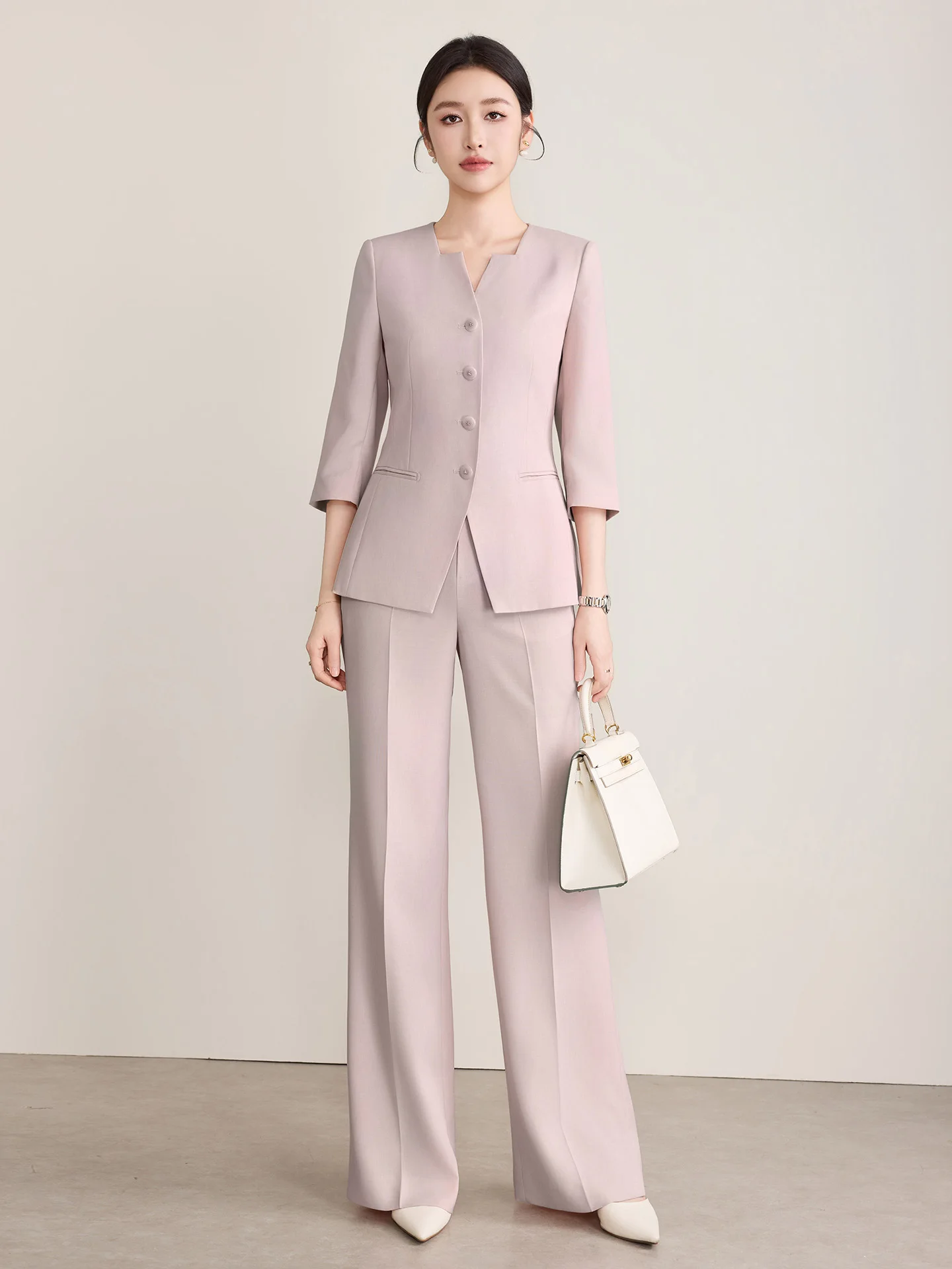 Profional Suit Set Women's Commute Workwear Cherry Blossom Pink Slimming Pants High Waist Button up V-Ne Faion Set
Profional Suit Set Women's Commute Workwear Cherry Blossom Pink Slimming Pants High Waist Button up V-Ne Faion Set