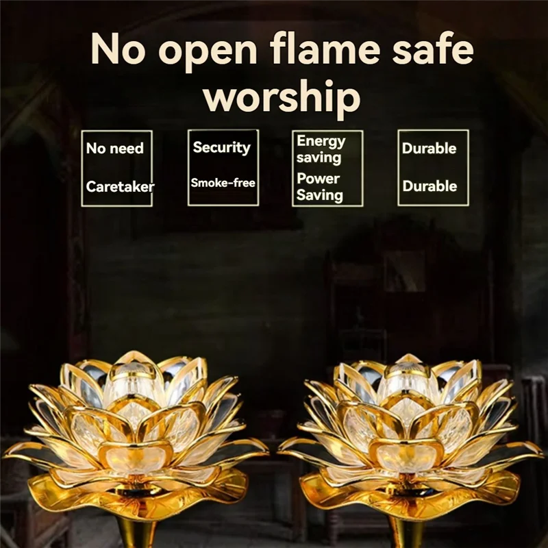 2Pcs LED Lotus Buddhist Lights Buddha Lotus Lamps Plug In Or Battery-Operated Buddhist Lamp US Plug Gold 58 Songs
2Pcs LED Lotus Buddhist Lights Buddha Lotus Lamps Plug In Or Battery-Operated Buddhist Lamp US Plug Gold 58 Songs
