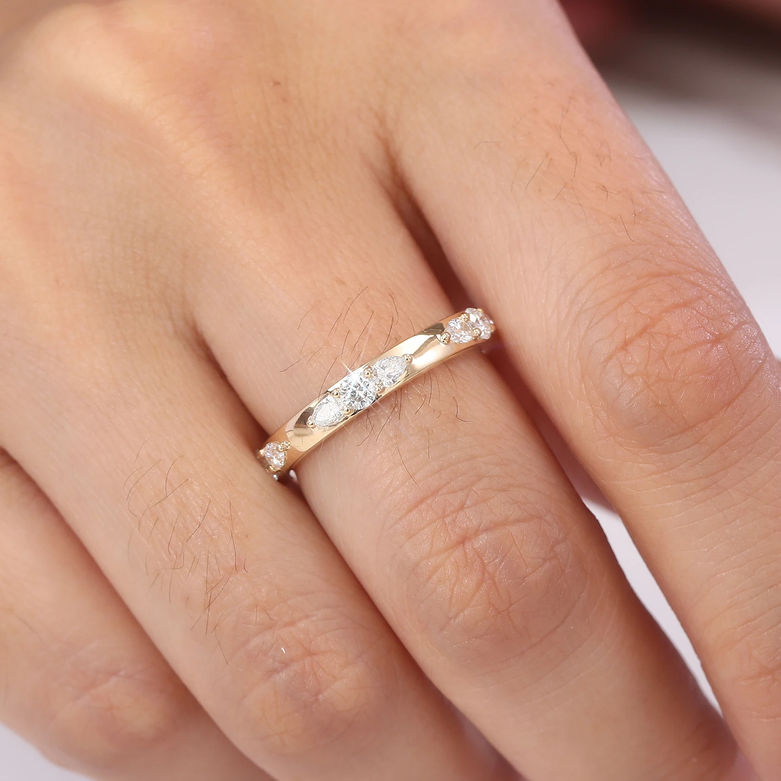 Provence Minimalist Ring 10K Solid Gold Lab Diamonds Everyday Ring wedding bands Fine jewelry Personalized Christmas Gifts
Provence Minimalist Ring 10K Solid Gold Lab Diamonds Everyday Ring wedding bands Fine jewelry Personalized Christmas Gifts