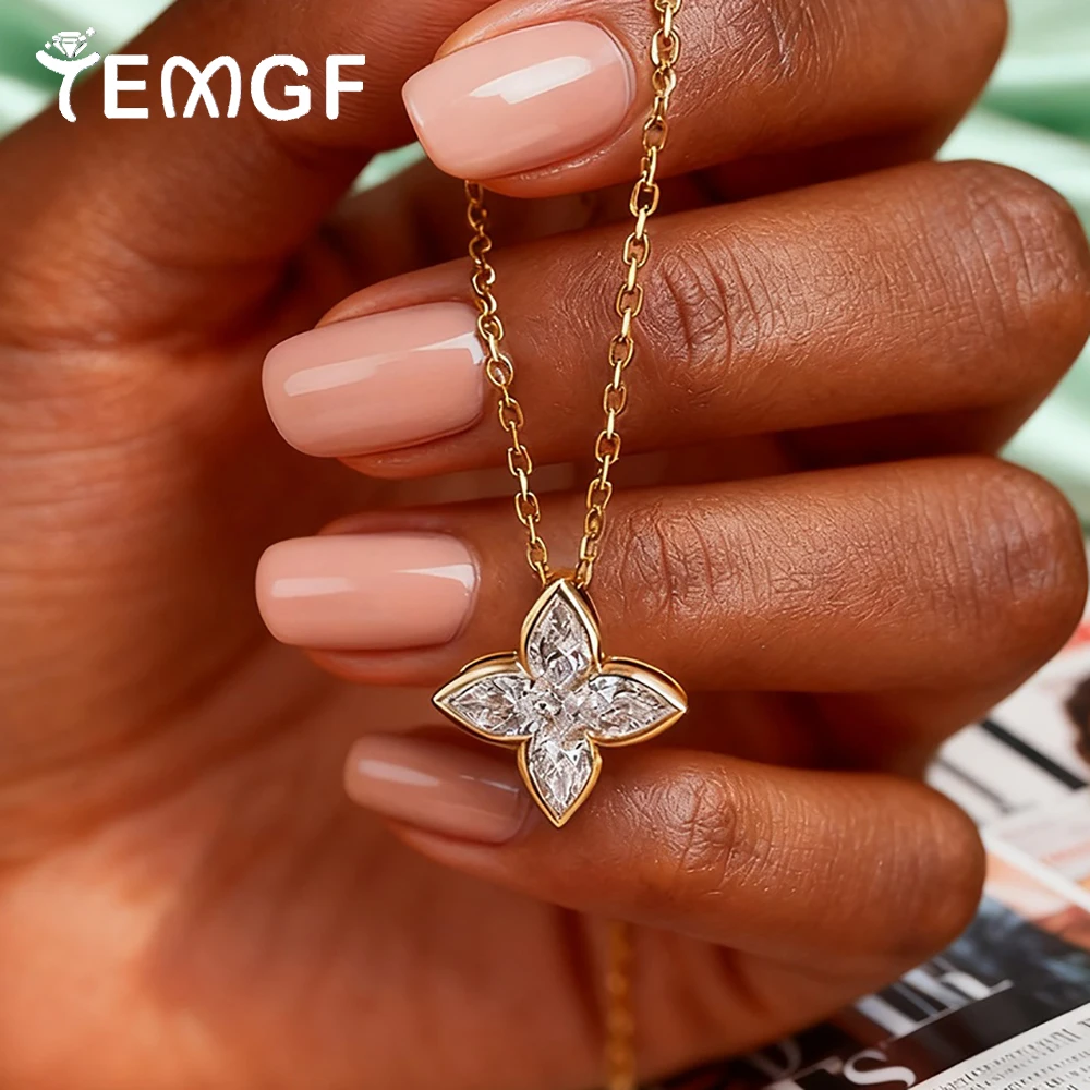 Ожерелье с подвеской в виде цветка из муассанита TEMGF для женщин, сверкающее серебро S925, свадебная вечеринка, ювелирные изделия на шею, протестированные, сертифицированные
Ожерелье с подвеской в виде цветка из муассанита TEMGF для женщин, сверкающее серебро S925, свадебная вечеринка, ювелирные изделия на шею, протестированные, сертифицированные