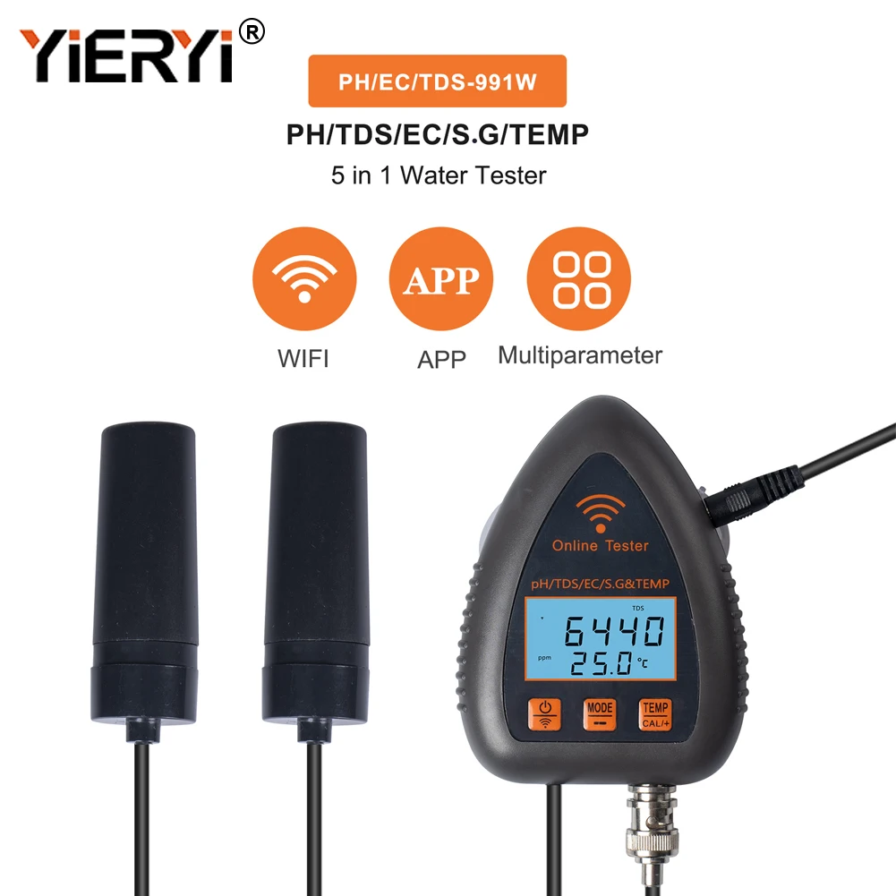 Умный PH-метр Yieryi Tuya Wi-Fi, измеритель PH TDS EC s. G, прибор для проверки качества воды, онлайн, для аквариума, бассейна, гидропоники, регистратор данных
Умный PH-метр Yieryi Tuya Wi-Fi, измеритель PH TDS EC s. G, прибор для проверки качества воды, онлайн, для аквариума, бассейна, гидропоники, регистратор данных