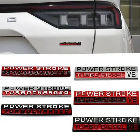 3D Metal POWER STROKE Car Trunk Decoration Sticker For Ford Fiesta Focus Mustang Car Modification And Upgrading Accessories
