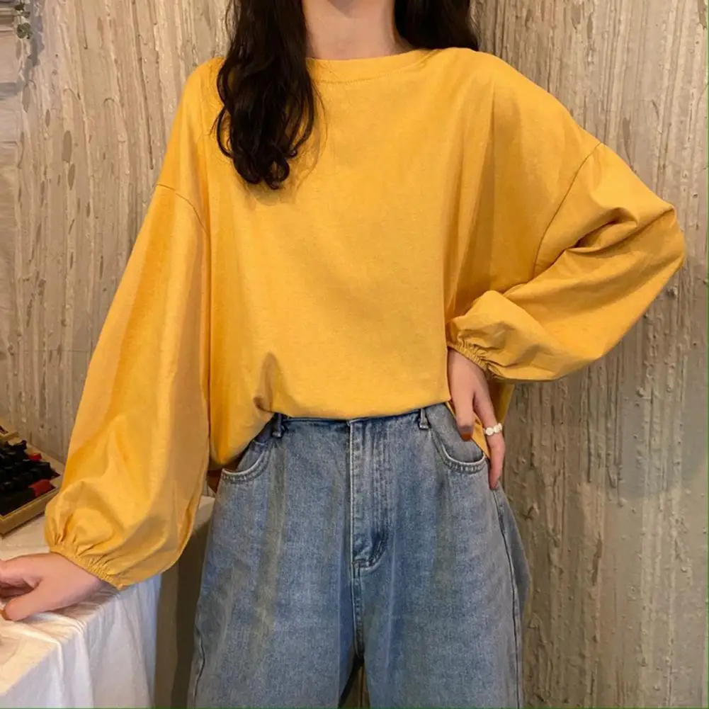 Long-sleeve Shirt Stylish Women's Long Sleeve T-shirt Collection Round Neck Lantern Sleeve Tee Soft Stretchy Pullover for Wear
Long-sleeve Shirt Stylish Women's Long Sleeve T-shirt Collection Round Neck Lantern Sleeve Tee Soft Stretchy Pullover for Wear