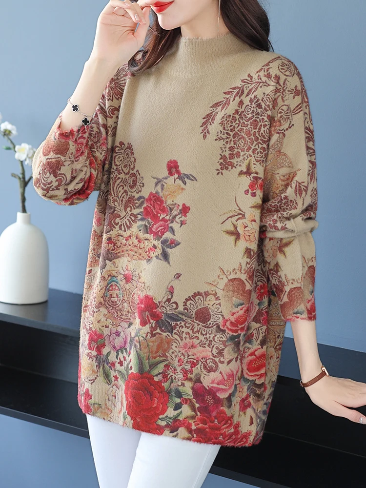 Print Women's Sweater Autumn Winter Loose Women Clothing Warm Pullover Tops Femme Jumper Fashion Casual Sweater For Women
Print Women's Sweater Autumn Winter Loose Women Clothing Warm Pullover Tops Femme Jumper Fashion Casual Sweater For Women