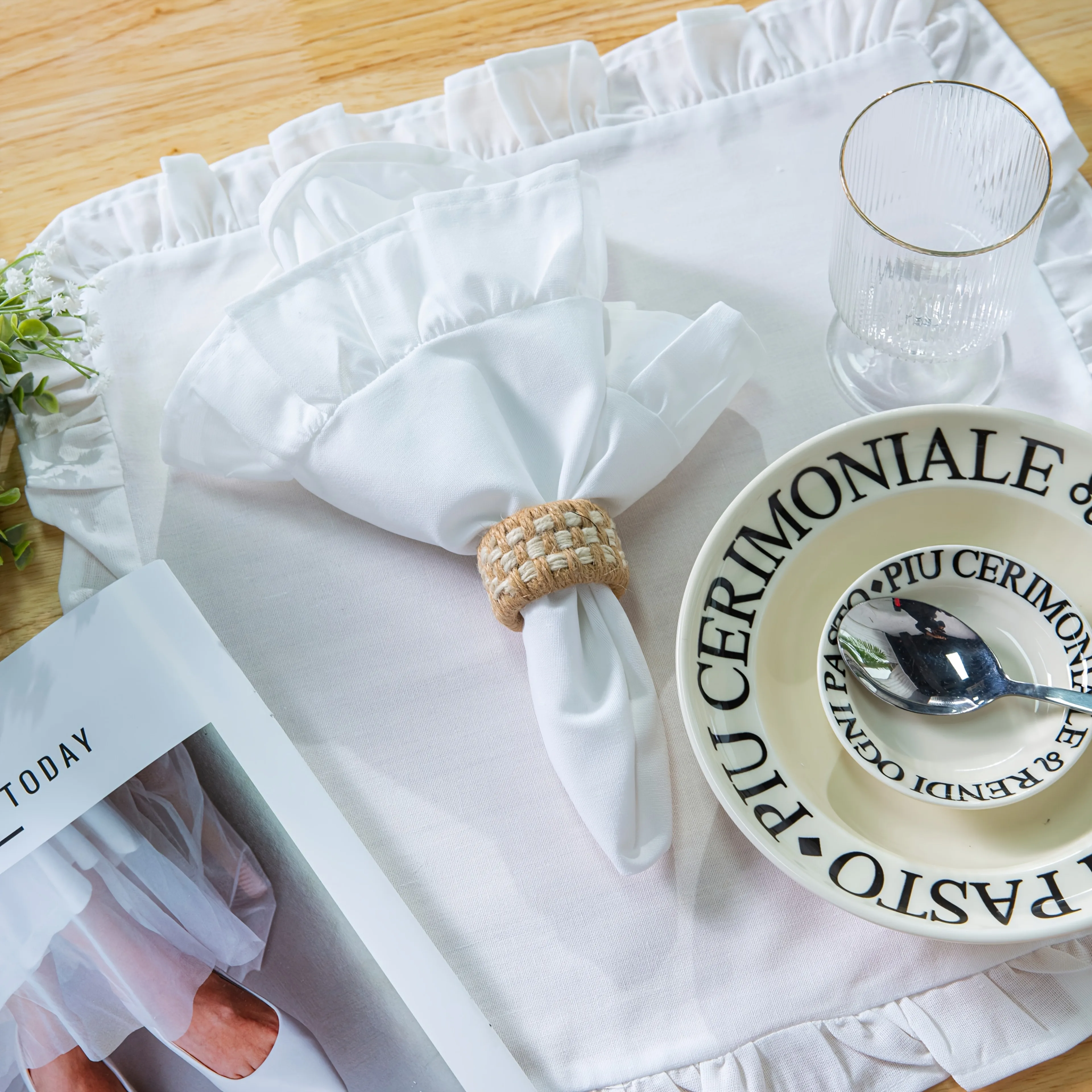 Cloth Napkins Set of 4, Home Dinner Placemat with Ruffle, 100% Cotton Washable Napkins for Family Dinning Table, Christmas Decor
Cloth Napkins Set of 4, Home Dinner Placemat with Ruffle, 100% Cotton Washable Napkins for Family Dinning Table, Christmas Decor