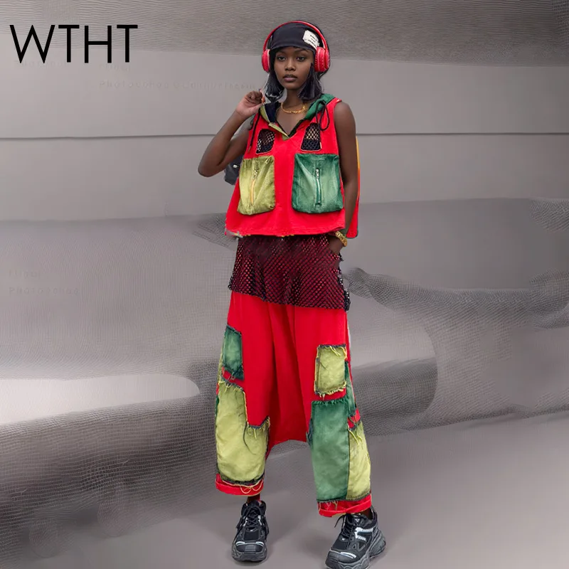 WTHT New Trendy Women's Contrast Color Patchwork Denim Hoodies High Waist Spliced Mesh Loose Harem Jeans 2025 Summer 1LS1815
WTHT New Trendy Women's Contrast Color Patchwork Denim Hoodies High Waist Spliced Mesh Loose Harem Jeans 2025 Summer 1LS1815