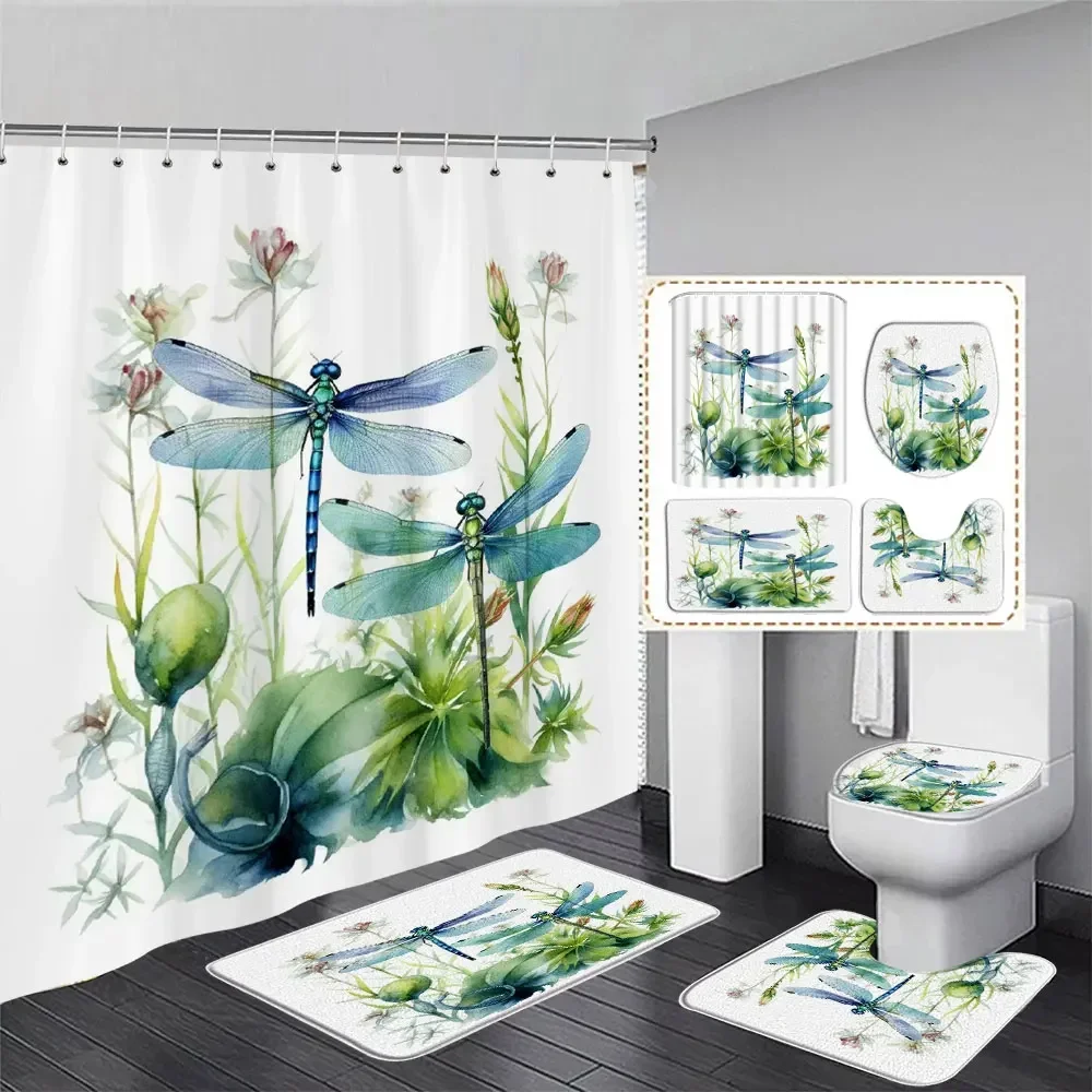 Beautiful Watercolour Dragonfly Shower Curtain and Rug Set Bohemian Vintage Butterfly Shower Curtain Bath Mats Bathroom Decor
Beautiful Watercolour Dragonfly Shower Curtain and Rug Set Bohemian Vintage Butterfly Shower Curtain Bath Mats Bathroom Decor
