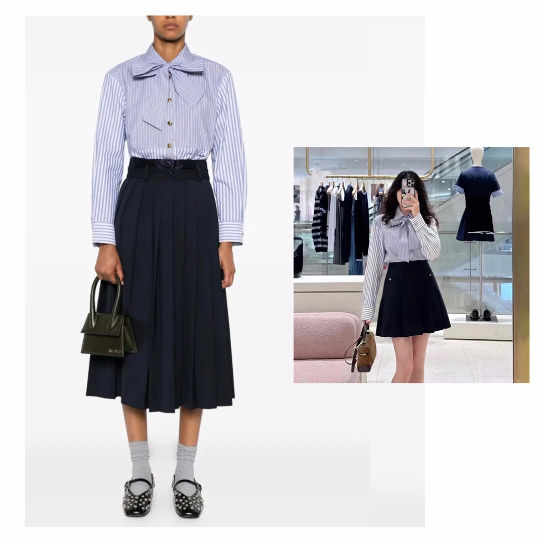 French Style Knot Shirt Classic Striped Belted Versatile Cotton Long Sleeve Women's Casual Fashion Autumn 2025
French Style Knot Shirt Classic Striped Belted Versatile Cotton Long Sleeve Women's Casual Fashion Autumn 2025