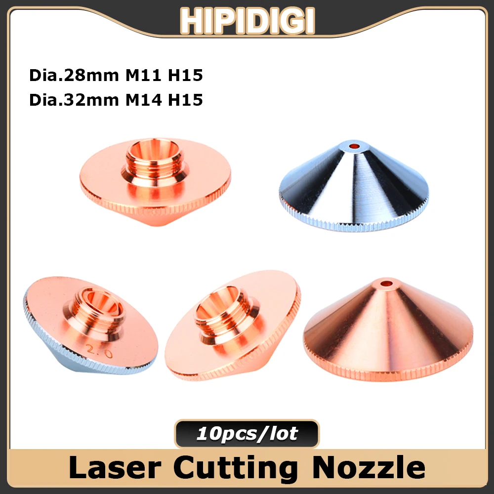 Laser Nozzle 10pcs D28 M11 H15 D32 M14 H15 Single Double Chrome Layers for Raytools Precitec WSX HSG Bodor Laser Cutting Head
Laser Nozzle 10pcs D28 M11 H15 D32 M14 H15 Single Double Chrome Layers for Raytools Precitec WSX HSG Bodor Laser Cutting Head