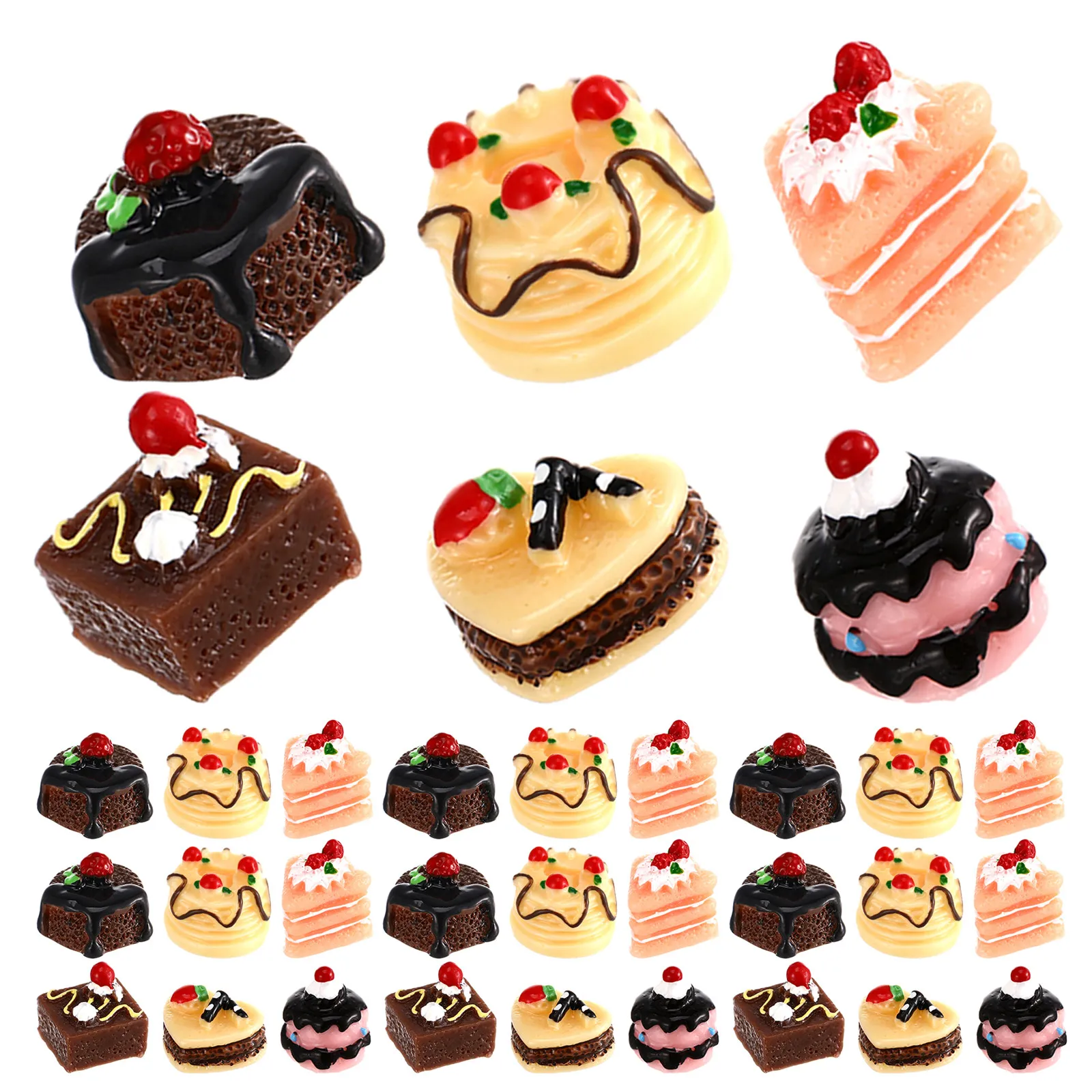 60Pcs Miniature Desserts Realistic Cake Food Accessories Pretend Play Kitchen Cooking Mixed Resin Pastry Decoration
60Pcs Miniature Desserts Realistic Cake Food Accessories Pretend Play Kitchen Cooking Mixed Resin Pastry Decoration