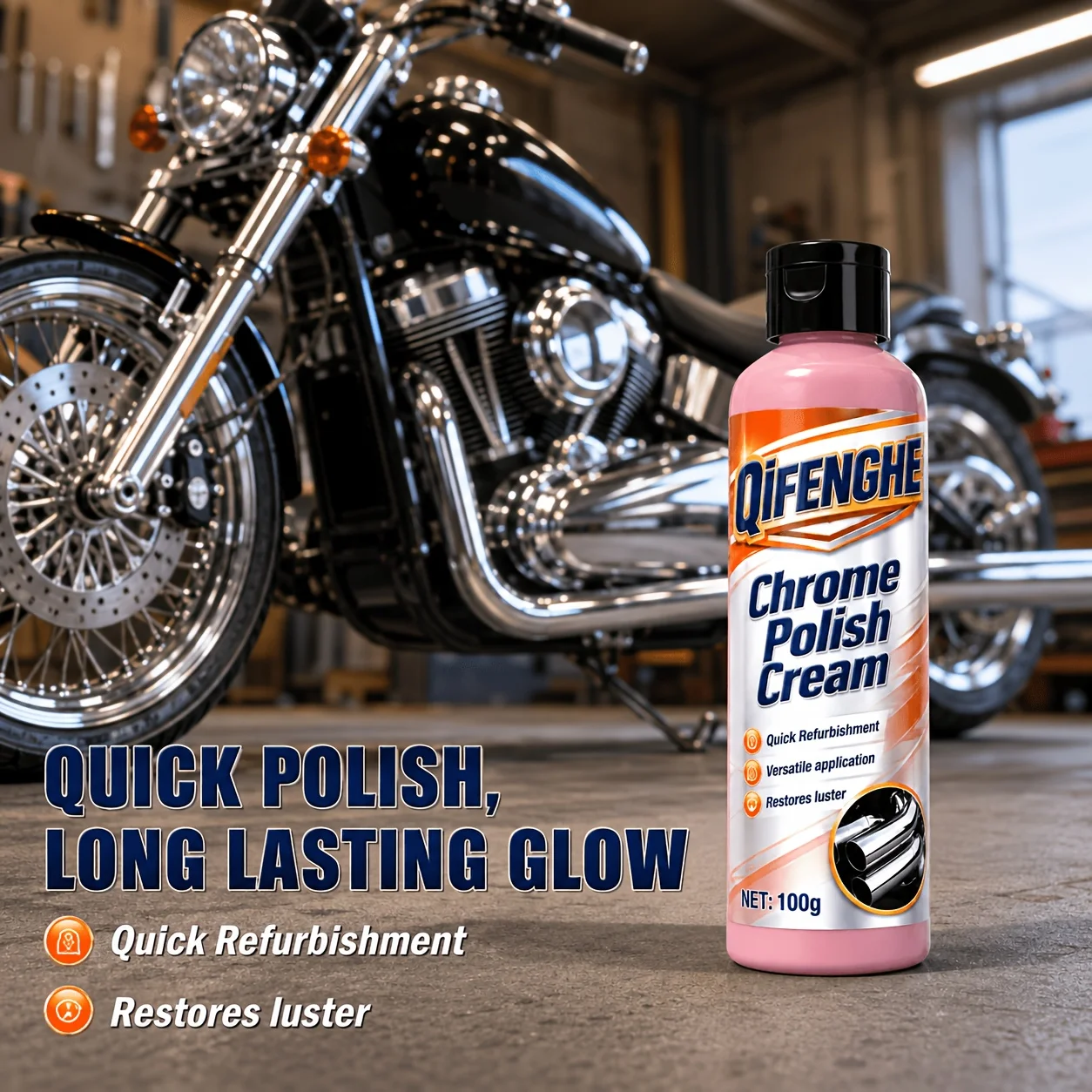Motorcycle Chrome Polish Metal Polish Cream Quick Polish Long Lasting Glow High Gloss Finish Professional Grade Polish for Motor
Motorcycle Chrome Polish Metal Polish Cream Quick Polish Long Lasting Glow High Gloss Finish Professional Grade Polish for Motor
