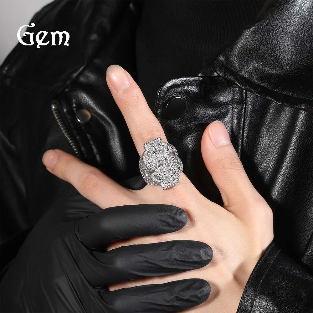 Hip-Hop Dollar Sign Full Diamond Ring - Elegant Bling Accessory Niche Design Jewelry
Hip-Hop Dollar Sign Full Diamond Ring - Elegant Bling Accessory Niche Design Jewelry