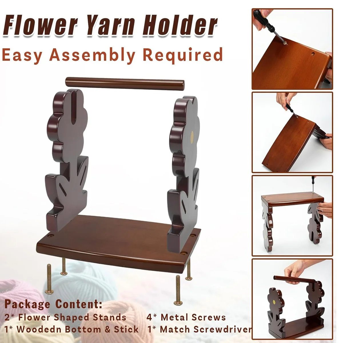 SSR Wooden Yarn Holder, Flower-Shaped Yarn Storage Organizer, Yarn Management, Crochet Knitting Accessories 
SSR Wooden Yarn Holder, Flower-Shaped Yarn Storage Organizer, Yarn Management, Crochet Knitting Accessories