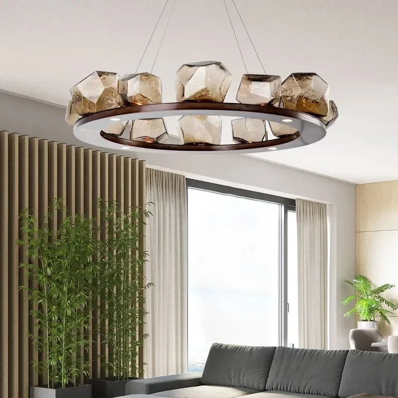 Luxury Modern LED Glass Chandelier Cognac Round Pendant Lamp with Adjustable Height for Dining Room Ceiling Light Fixture
Luxury Modern LED Glass Chandelier Cognac Round Pendant Lamp with Adjustable Height for Dining Room Ceiling Light Fixture