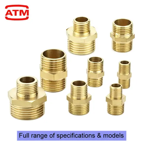 Brass Pipe Hex Nipple Fitting Quick Coupler Adapter 1/8" 1/4" 3/8" 1/2" 3/4" 1" BSP Male to Male Thread Water Oil Gas Connector