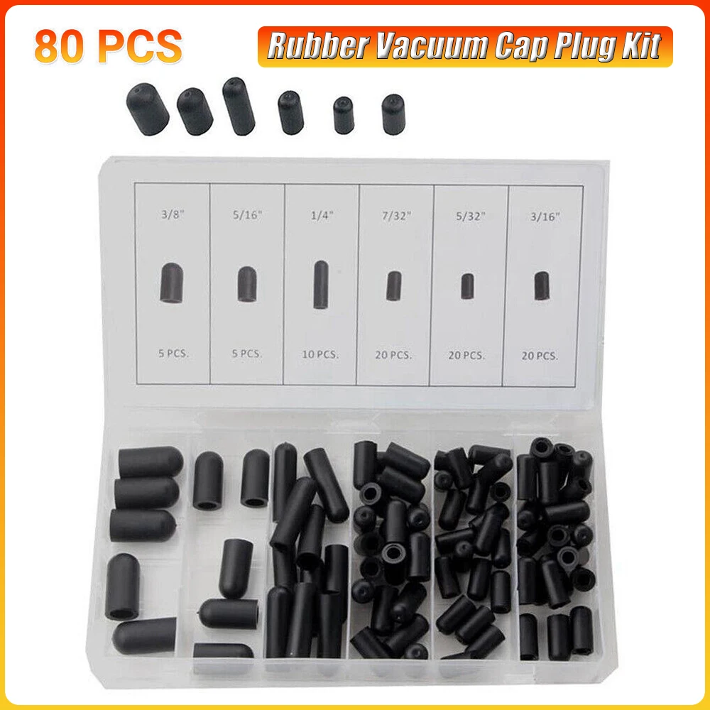 80 PCS Rubber Vacuum Cap Plug Kit Assorted Vacuum Plugs Hose End Cap Modern High Quality Rubber Vacuum Wire Cap Accessories
80 PCS Rubber Vacuum Cap Plug Kit Assorted Vacuum Plugs Hose End Cap Modern High Quality Rubber Vacuum Wire Cap Accessories