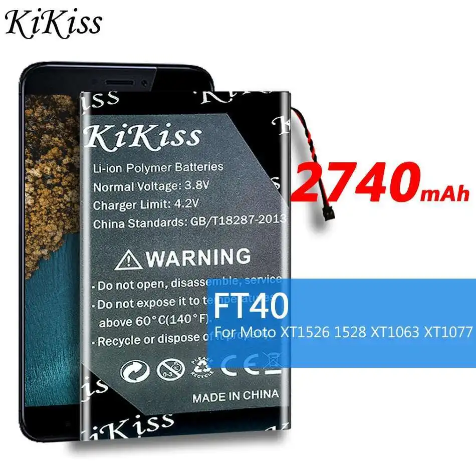 Аккумулятор мобильного телефона FT40 2740 мАч для Motorola Moto E 2ND Gen 2E XT1526 XT1527 XT1528 XT1031 XT1063 XT1077
Аккумулятор мобильного телефона FT40 2740 мАч для Motorola Moto E 2ND Gen 2E XT1526 XT1527 XT1528 XT1031 XT1063 XT1077
