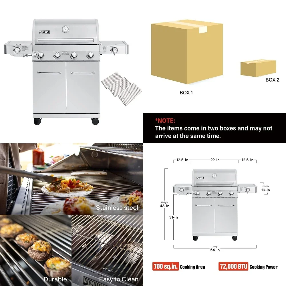 Larger 4Burner Propane Gas Grills Stainless Steel with Cooking Grids2 Items
Larger 4Burner Propane Gas Grills Stainless Steel with Cooking Grids2 Items
