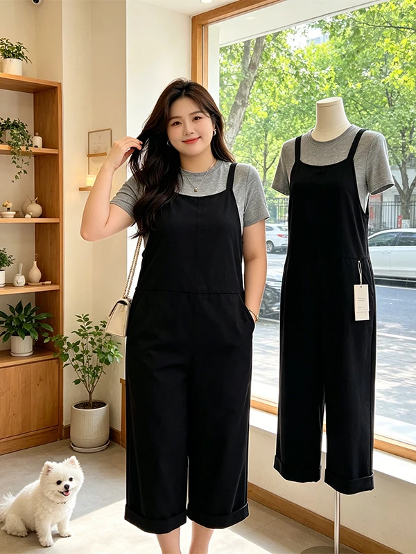 Gray Short Sleeve Women's Set with Wide Leg Overalls Korean Style Summer New Design Two-Piece Suit High Waist Nine-Piece Pants
Gray Short Sleeve Women's Set with Wide Leg Overalls Korean Style Summer New Design Two-Piece Suit High Waist Nine-Piece Pants