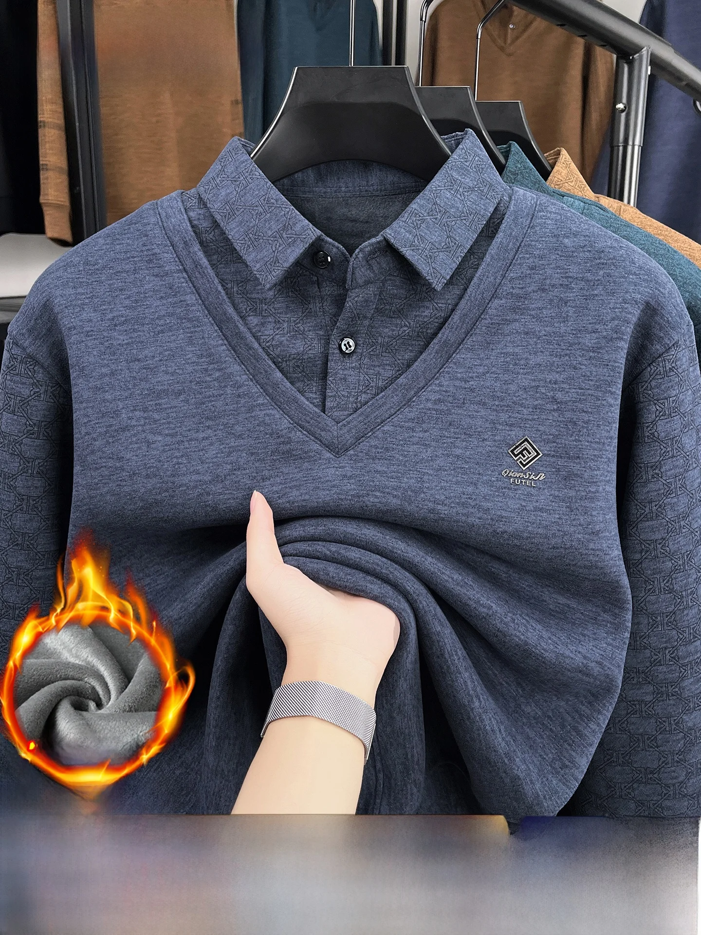 Thiened Fce Long Sve irt Шерстяной базовый слой с воротником Зимний теплый вязаный свитер для среднего возраста A...
Thiened Fce Long Sve irt Шерстяной базовый слой с воротником Зимний теплый вязаный свитер для среднего возраста A...