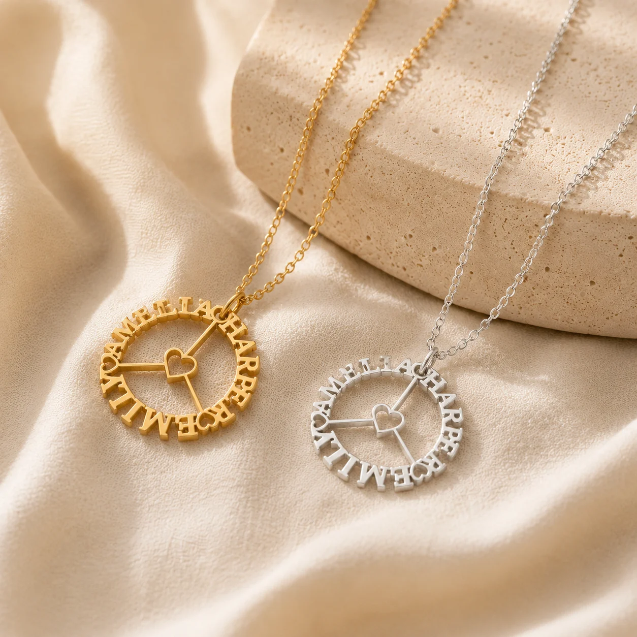 Custom Stainless Steel Name Circle Necklace Personalized Letter Pendant Gift for Women
Custom Stainless Steel Name Circle Necklace Personalized Letter Pendant Gift for Women