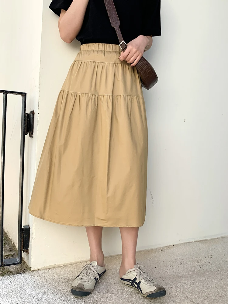 Женская юбка-миди А-силуэта с высокой талией, весна-осень 2026, новая модель, скрывающая бедра, стройнящая, в корейском стиле, для повседневной носки
Женская юбка-миди А-силуэта с высокой талией, весна-осень 2026, новая модель, скрывающая бедра, стройнящая, в корейском стиле, для повседневной носки