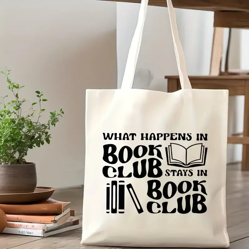 Women'S Casual Book Lover Tote Bag -"What Happens in A Book Club Stays in A Book Club" Print, Perfect for Readers Literary Lover
Women'S Casual Book Lover Tote Bag -"What Happens in A Book Club Stays in A Book Club" Print, Perfect for Readers Literary Lover