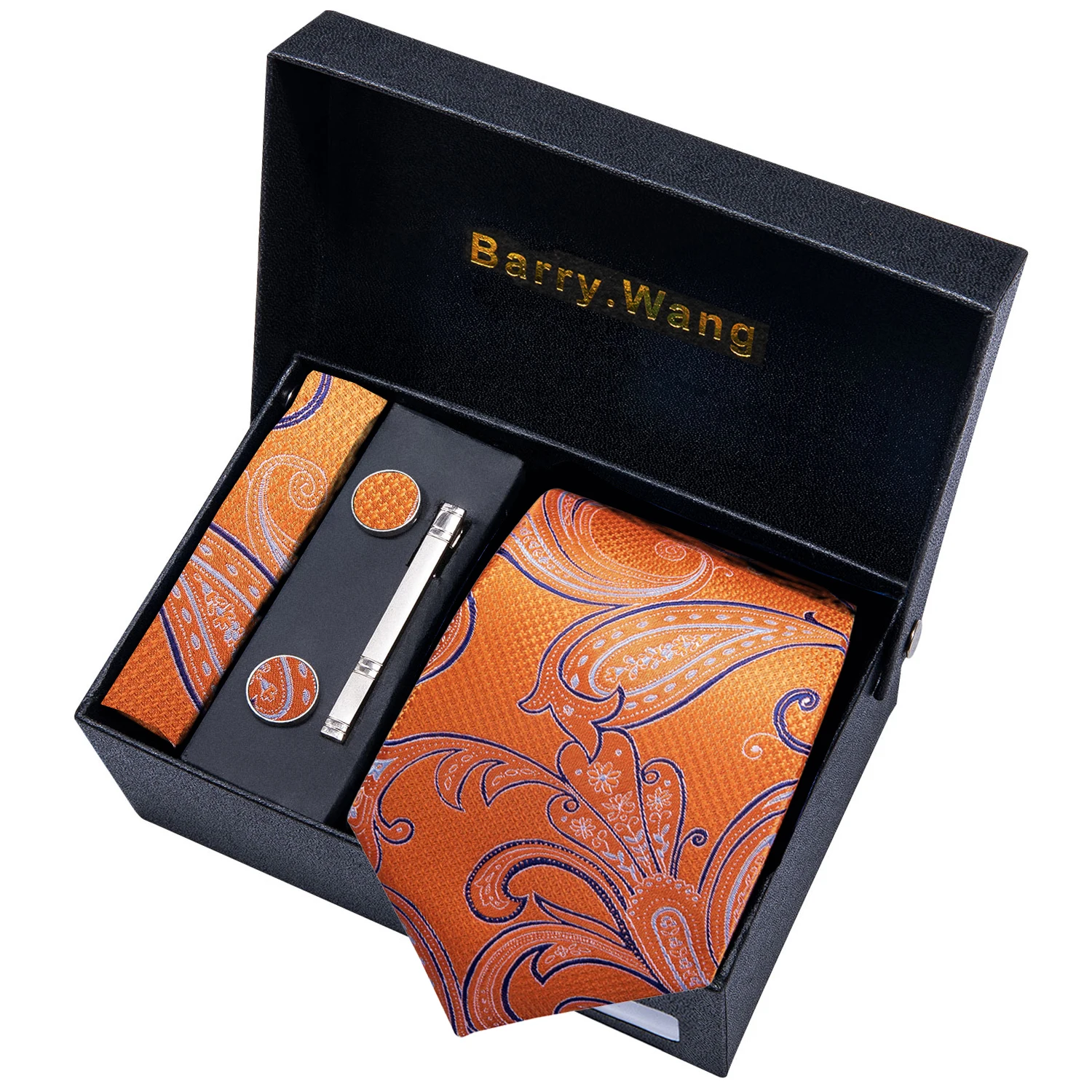 Barry.Wang Silk Mens Tie With Box Necktie Hankerchief Cufflinks Set Jacquard Orange Navy Royal Blue Burgundy Formal Casual Gift
Barry.Wang Silk Mens Tie With Box Necktie Hankerchief Cufflinks Set Jacquard Orange Navy Royal Blue Burgundy Formal Casual Gift