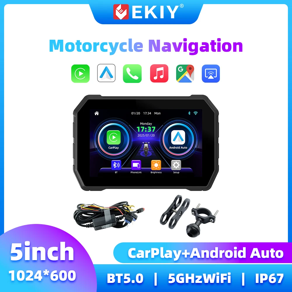 EKIY Motorcycle Carplay 5 Inch Monitor Wireless Carplay Android Auto Display Motorcycle GPS Screen for Motorcycle
EKIY Motorcycle Carplay 5 Inch Monitor Wireless Carplay Android Auto Display Motorcycle GPS Screen for Motorcycle
