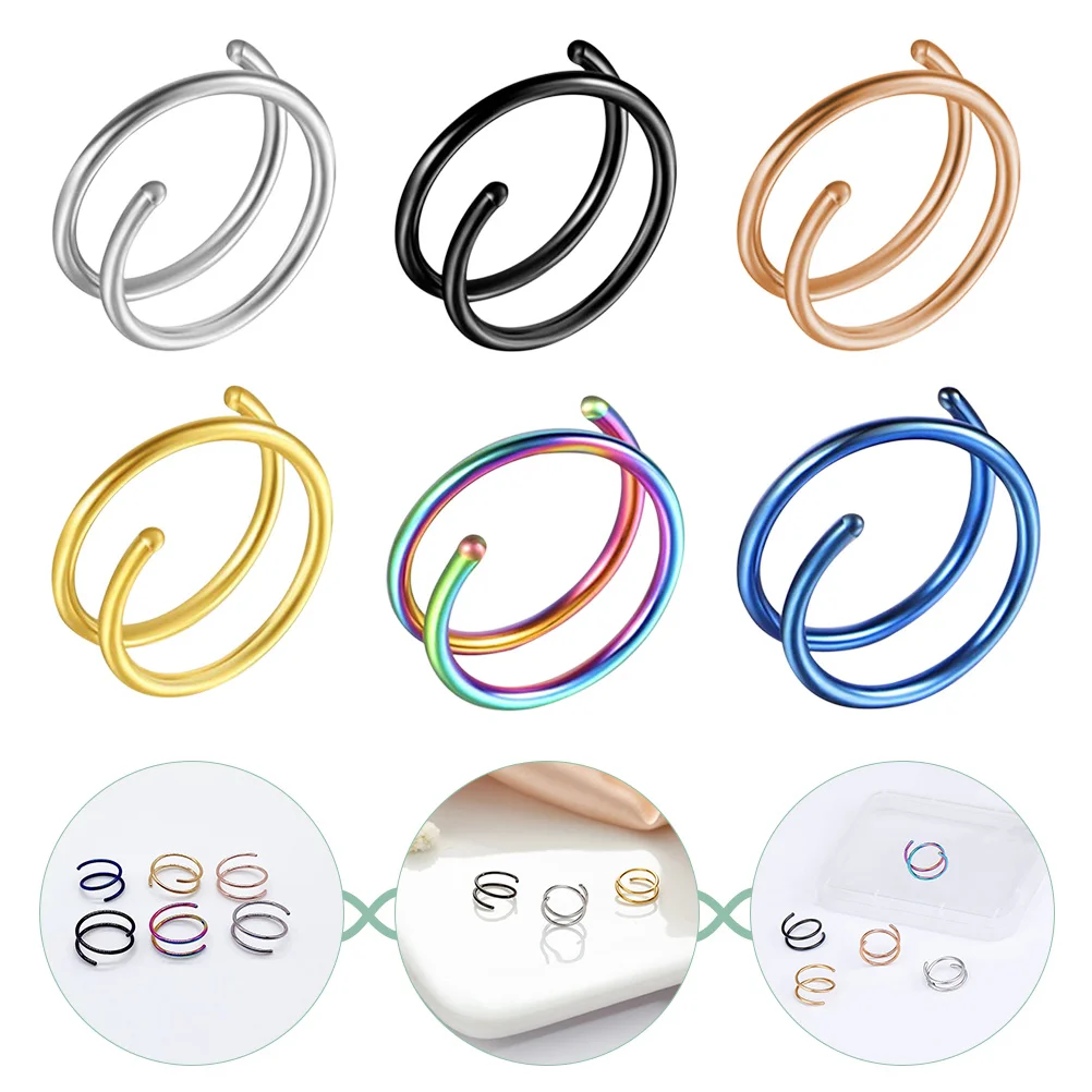 6Pcs Stainless Steel Nose Rings Piercing Nose Cuffs Simple Elegant Look Comfortable Fit Ideal for Gifting Trendy Women's
6Pcs Stainless Steel Nose Rings Piercing Nose Cuffs Simple Elegant Look Comfortable Fit Ideal for Gifting Trendy Women's