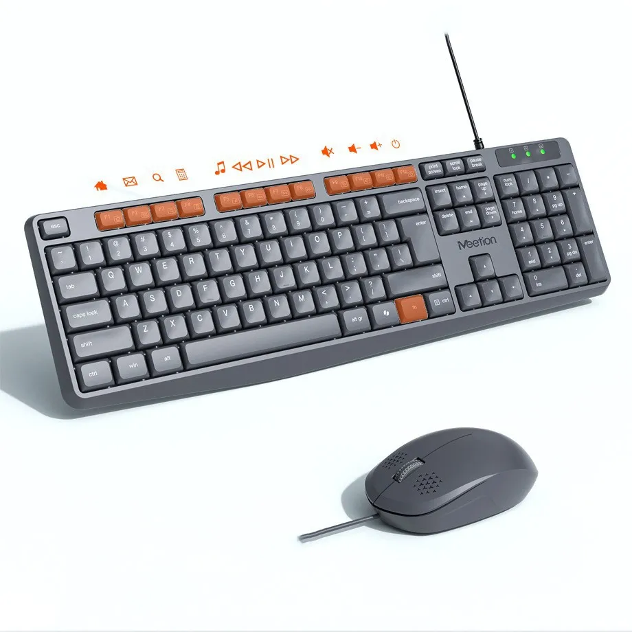 Wired Keyboard Mouse Set 104 Keys Office English Arabic Keyboard Keys Low Noise Keyboard Ergonomic Keyboard for Home Office
Wired Keyboard Mouse Set 104 Keys Office English Arabic Keyboard Keys Low Noise Keyboard Ergonomic Keyboard for Home Office
