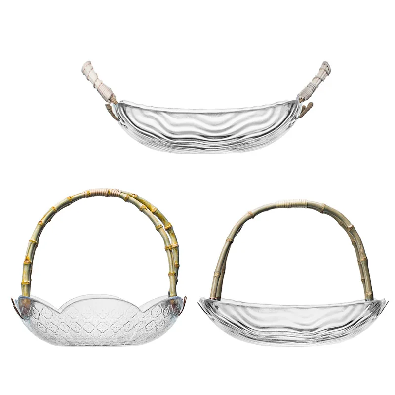 LH light luxury handmade rattan glass fruit basket glacier pattern tea table food dried fruit plate
LH light luxury handmade rattan glass fruit basket glacier pattern tea table food dried fruit plate