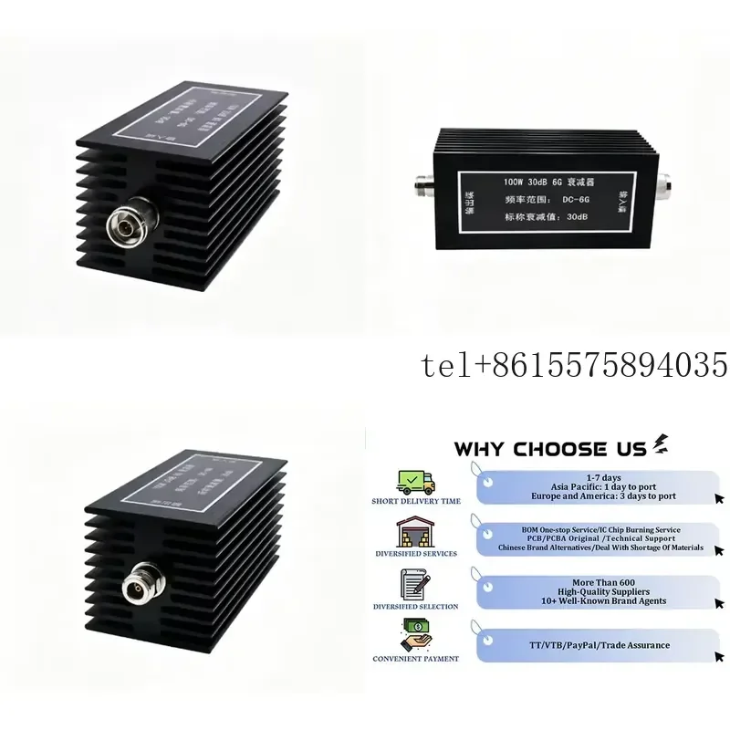 Hot 100W Attenuator N-JK Male to Female 10/20/30dB DC-6GHz Attenuator for Test Equipment
Hot 100W Attenuator N-JK Male to Female 10/20/30dB DC-6GHz Attenuator for Test Equipment