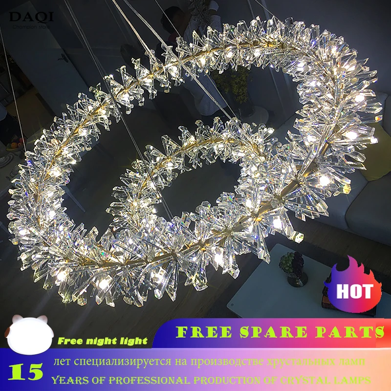 Modern light luxury crystal chandelier lamp ring crystal lamp kitchen lighting bedroom chandelier hotel home living room lights
Modern light luxury crystal chandelier lamp ring crystal lamp kitchen lighting bedroom chandelier hotel home living room lights