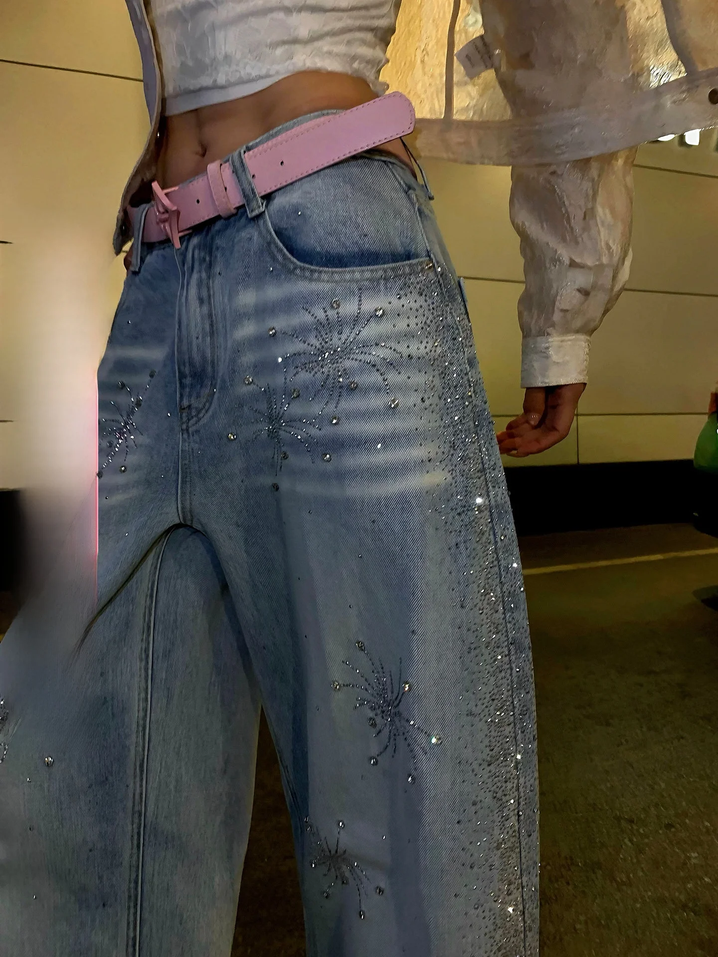Heavy-Weight 811 Cotton Jeans -Eye Sparkler-Detail Women's Denim Pants Breathable Summer Natural Waist Wide Leg Trousers
Heavy-Weight 811 Cotton Jeans -Eye Sparkler-Detail Women's Denim Pants Breathable Summer Natural Waist Wide Leg Trousers