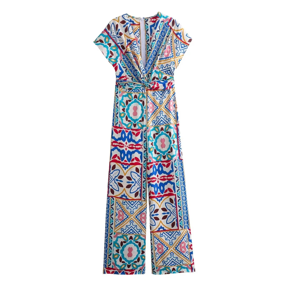 Zach Ailsa 2024C Spring New Women's Fashionable and Elegant V-neck Silk Satin Texture Printed Waistband jumpsuit
Zach Ailsa 2024C Spring New Women's Fashionable and Elegant V-neck Silk Satin Texture Printed Waistband jumpsuit