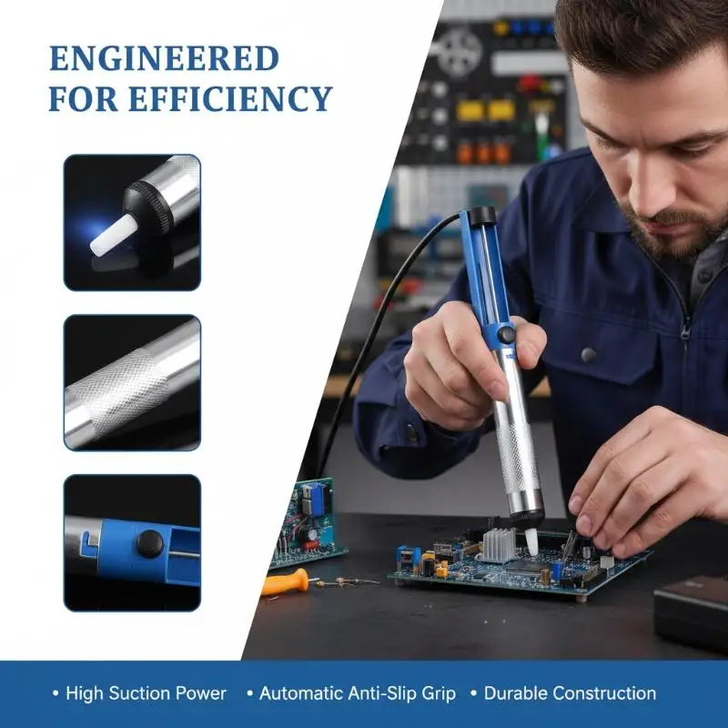 Compact Soldering Sucker Pen High Efficiency Aluminum Desoldering Pump for Removing Solder in Maker Labs Electronic Projects
Compact Soldering Sucker Pen High Efficiency Aluminum Desoldering Pump for Removing Solder in Maker Labs Electronic Projects