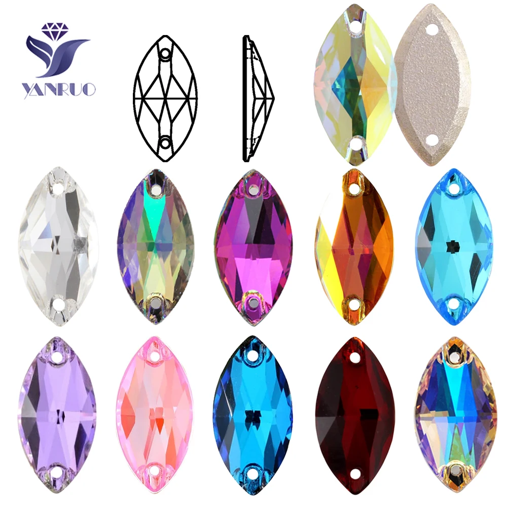 YANRUO Navette 6A Top Grade Horse Eyes Luxury Glitter Neon Stones Sewing Crystals Flat Back Strass Glass Rhinestones For Dress
YANRUO Navette 6A Top Grade Horse Eyes Luxury Glitter Neon Stones Sewing Crystals Flat Back Strass Glass Rhinestones For Dress